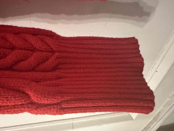 Philosophy Sweater Womans Size XL Bright Red Cable Knit Crew Neck Soft Casual - Picture 4 of 9